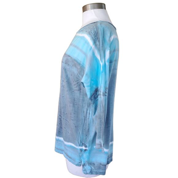 Marika Charles MA+CH Hand Dyed Boatneck Jersey Top Small Blue Seas Wearable Art - Picture 2 of 10